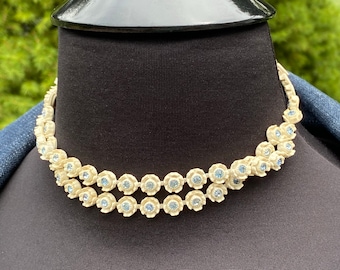 Collier Vintage En Galalithe Beige - Longueur 69 Cm, Bijou Fantaisie Rétro #J5