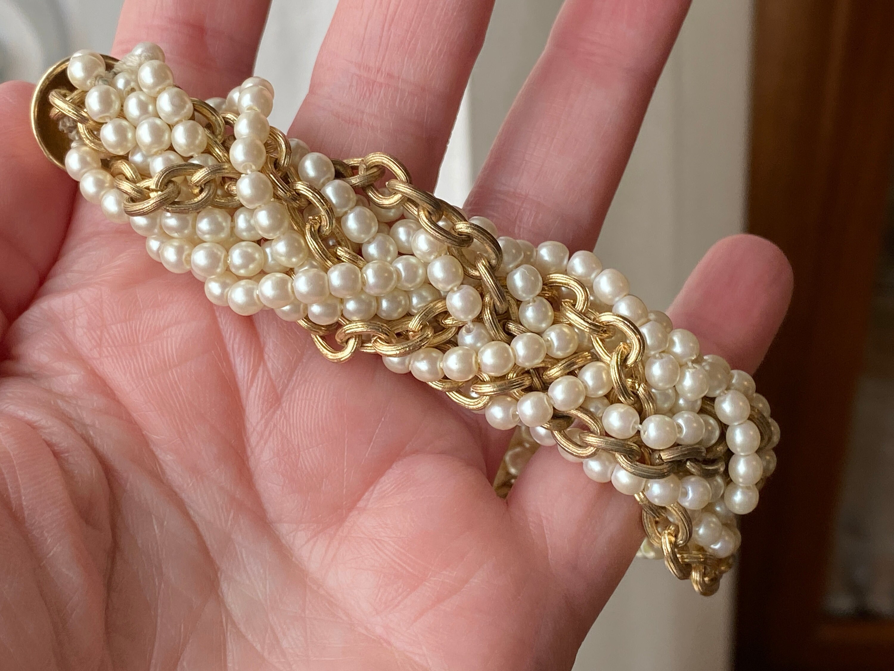 Torsade Style Bracelet With Faux Pearls, Ca. 1990s - Etsy Canada Torsade Style Bracelet With Faux Pearls, Ca. 1990s - Etsy Canada