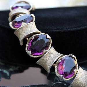 ART Chunky Bracelet with Amethyst Rhinestones, Arthur Pepper, ca. 1960s