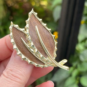 Sarah Coventry Wooded Beauty Leaf Brooch, ca. 1968