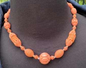 Set Collier Et Bracelet Vintage Galalithe Perles Crème – Très Bon État Occasion