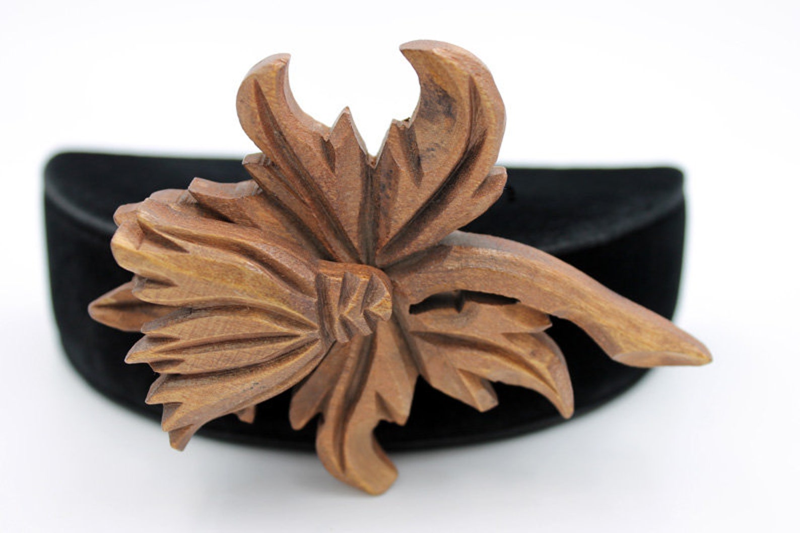 Carved Wood Flower Brooch Wood Brooches Etsy