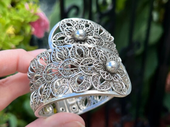 Vargas Filigree Style Bypass Clamper Bracelet, ca… - image 1
