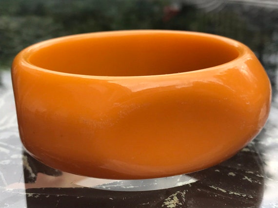 Butterscotch Bakelite Bangle, Rounded Square, Bak… - image 6