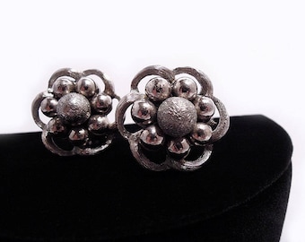 Kramer Brushed Silvertone Earrings, ca. 1960s - AS IS, Vintage Earrings