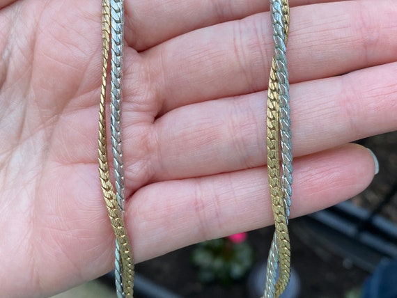 Avon Interweave Necklace, Mixed Metal Chains, ca.… - image 6