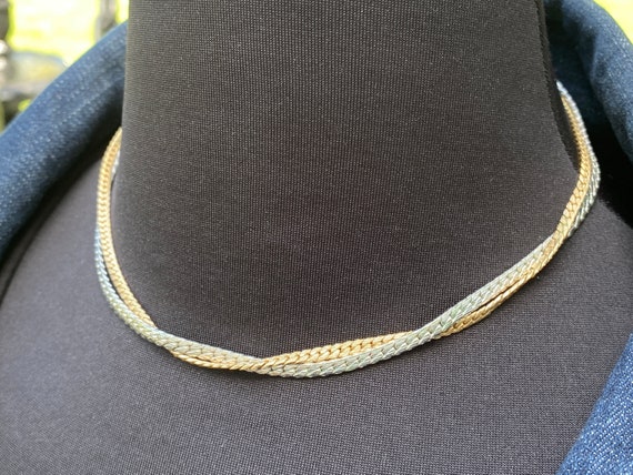 Avon Interweave Necklace, Mixed Metal Chains, ca.… - image 3