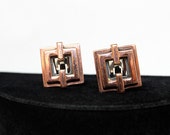 Modernist Copper Earrings - Renoir, 1950s