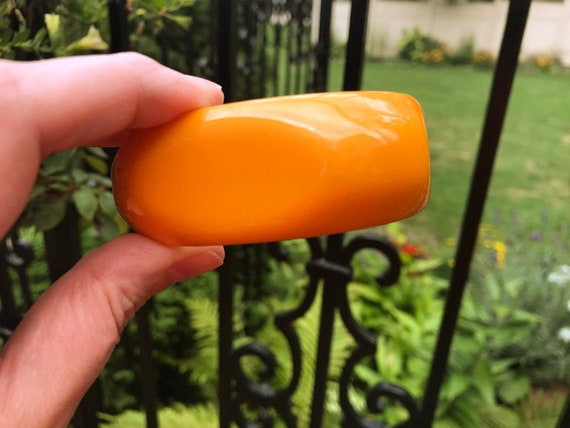 Butterscotch Bakelite Bangle, Rounded Square, Bak… - image 4