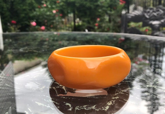 Butterscotch Bakelite Bangle, Rounded Square, Bak… - image 7