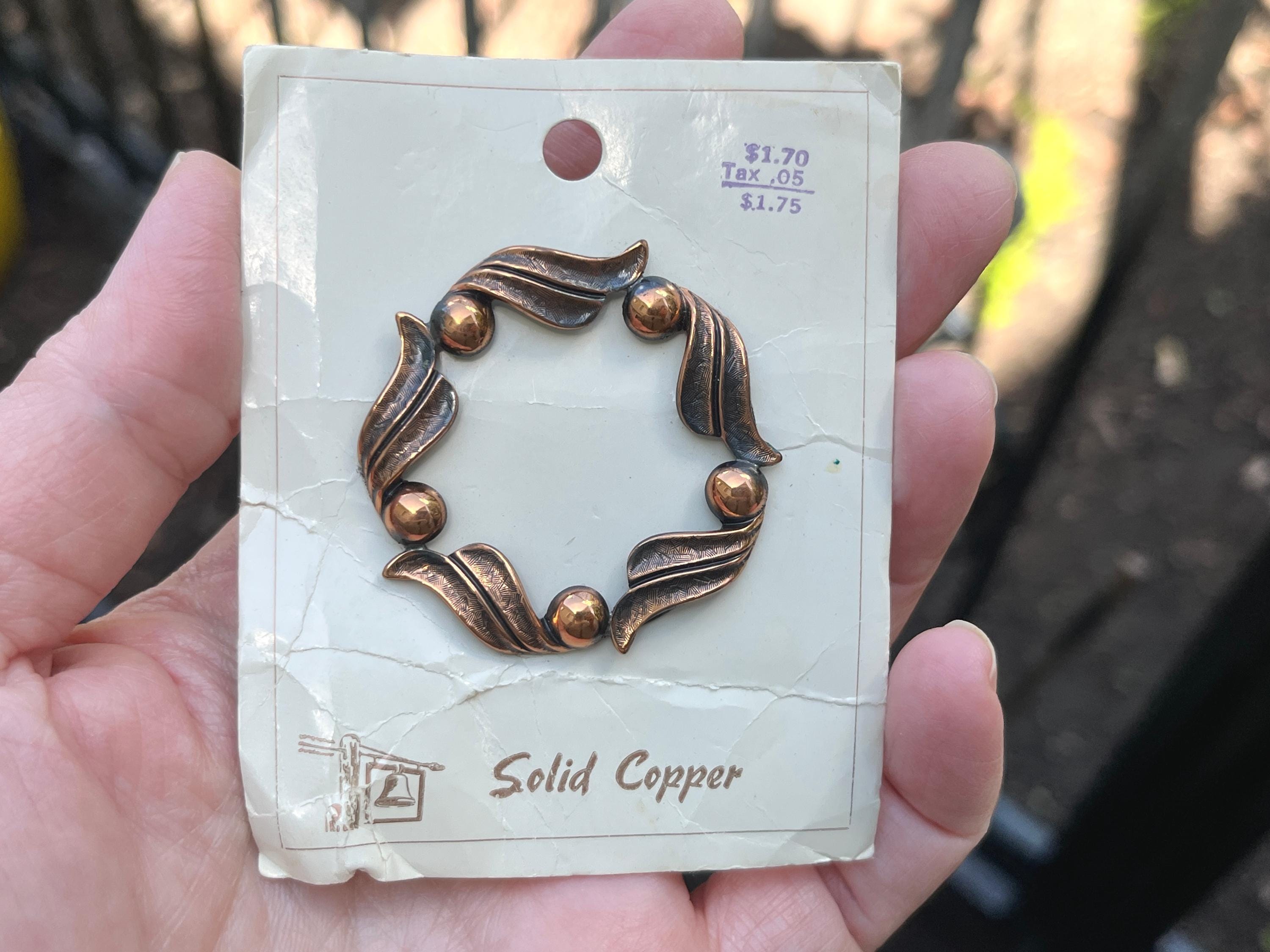 Broche Art Nouveau En Cuivre – Ornement Vintage – Occasion