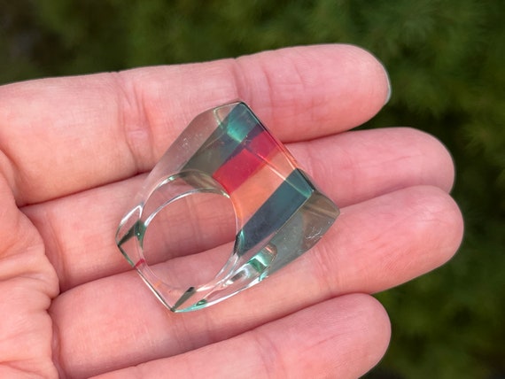 Laminated Multicolored Lucite Ring, Size 7 1/4, c… - image 10