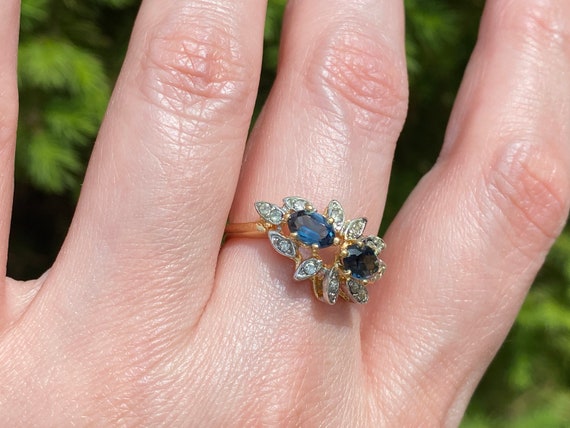 Bague Réglable Pierre Centrale Bleue Strass - Métal Argenté/nickel - Neuf Avec étiquettes