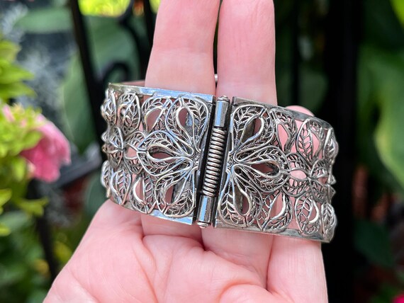 Vargas Filigree Style Bypass Clamper Bracelet, ca… - image 8