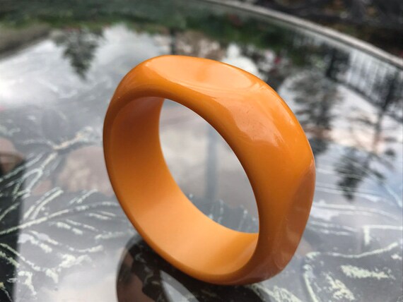 Butterscotch Bakelite Bangle, Rounded Square, Bak… - image 9