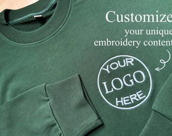 Sudadera con logotipo bordado personalizado, ropa de equipo personalizada