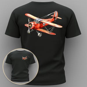 Red airplane design T-shirt | Statement T-shirt by TeeandCap