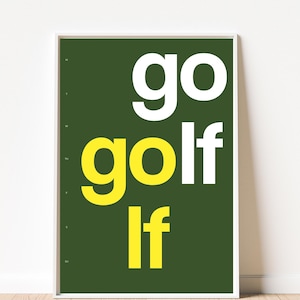 GOLF Everyday Art, Modern Golf Poster, Golf Bedroom, Golf Decor, Golf Print, Scenic Golf, Office Golf Art, Golf Canvas, Golf Dual Tone
