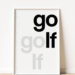 GOLF Everyday Art, Modern Golf Poster, Golf Bedroom, Golf Decor, Golf Print, Scenic Golf, Office Golf Art, Golf Canvas, Golf Dual Tone