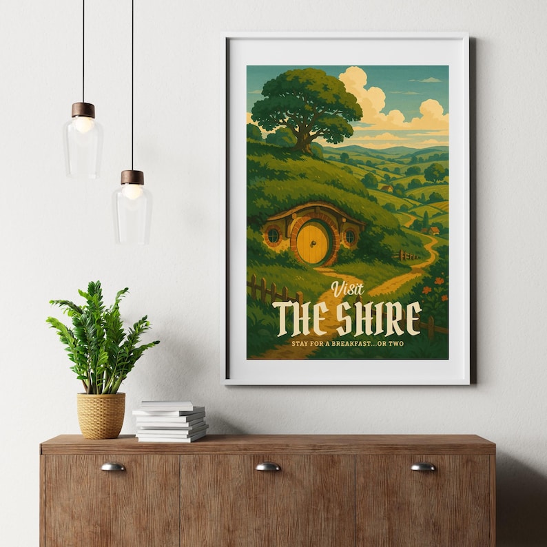 The Shire Poster | Lord of the Rings Travel Art, Dorm Room Poster - Etsy
