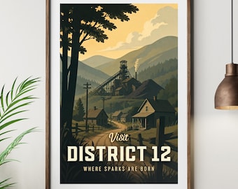 Visit Hunger District Reaping Poster Print | Dystopian 12 Game Sunrise Snake Songbird Wall Art