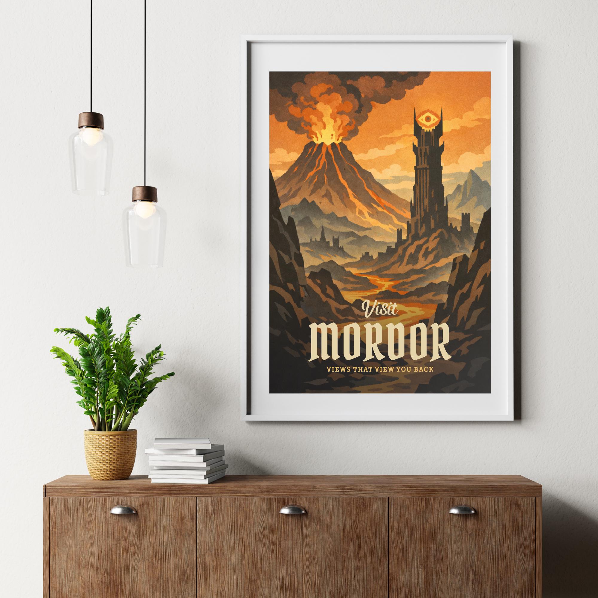 Visit Mordor Poster | Lord of the Rings Travel Art, Dorm Room Poster - Etsy