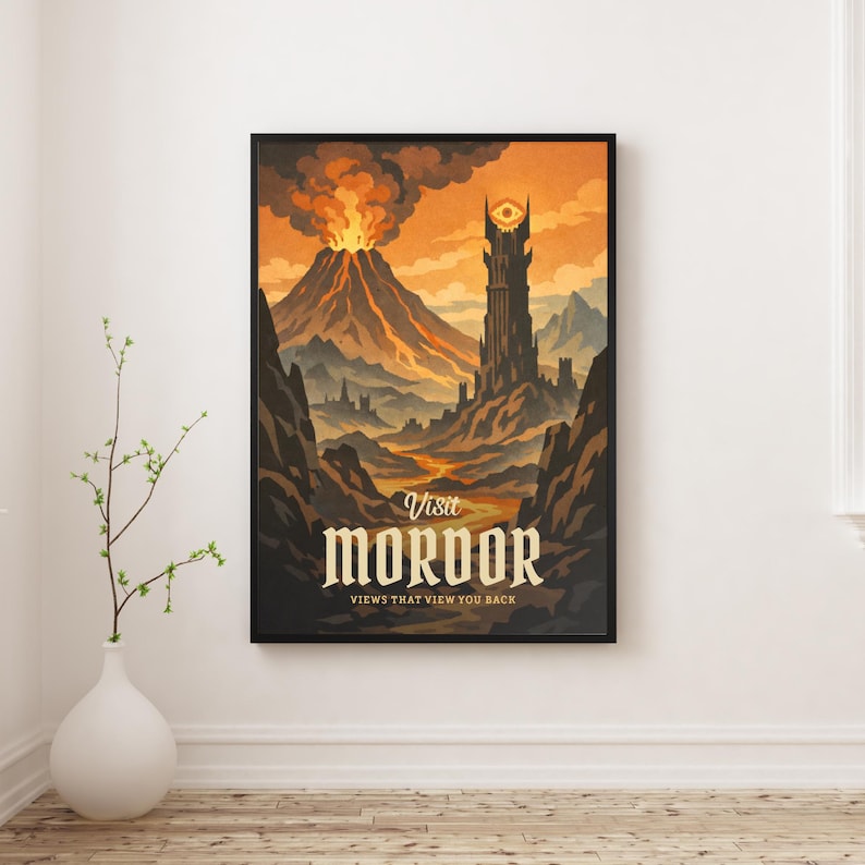 Visit Mordor Poster | Lord of the Rings Travel Art, Dorm Room Poster - Etsy