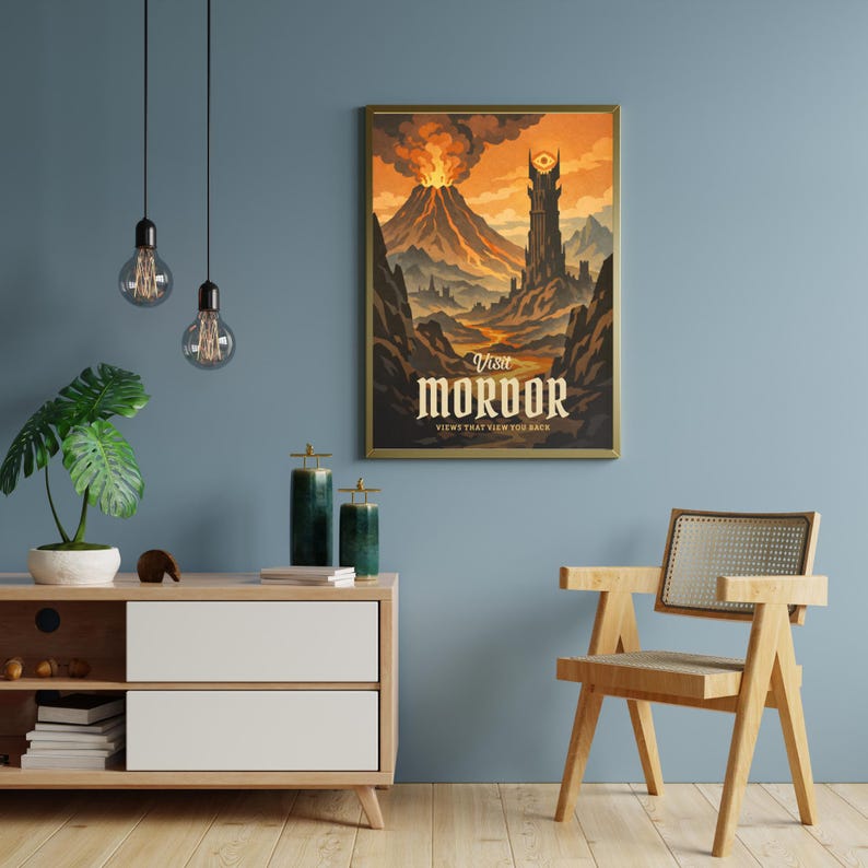 Visit Mordor Poster | Lord of the Rings Travel Art, Dorm Room Poster - Etsy