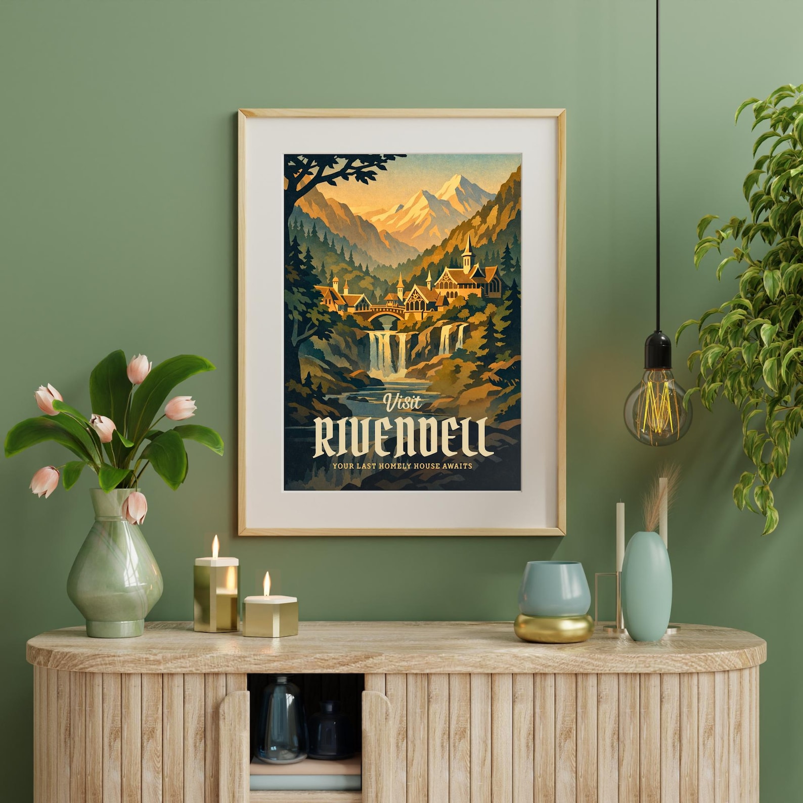 Visit Rivendell Poster | Lord of the Rings Travel Art - Etsy