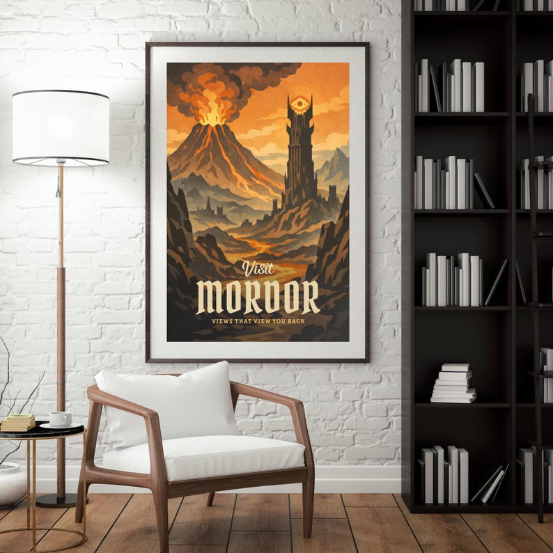Visit Mordor Poster | Lord of the Rings Travel Art, Dorm Room Poster - Etsy