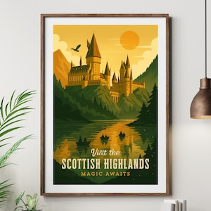 Wizard School Poster – Geek Wall Art | Vintage Wizard Decor for Dorm, Nursery, or Gift