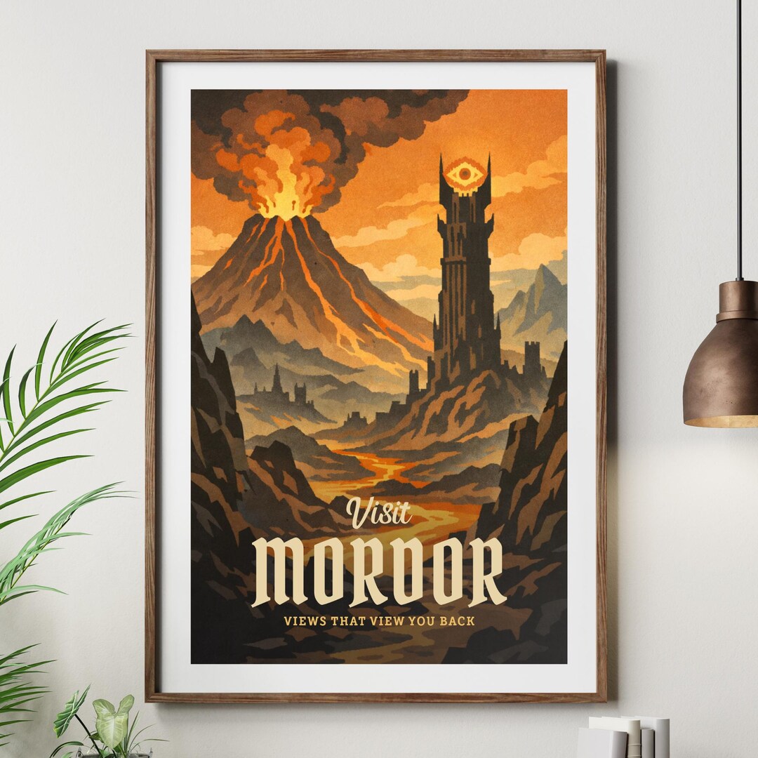 Visit Mordor Poster | Lord of the Rings Travel Art, Dorm Room Poster - Etsy