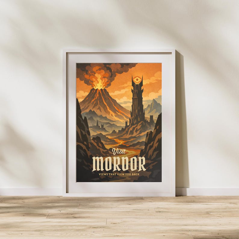 Visit Mordor Poster | Lord of the Rings Travel Art, Dorm Room Poster - Etsy