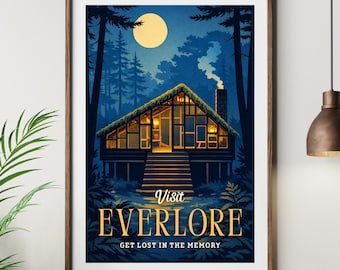 Everlore Poster, Taylor Cabin Wall Art, Cottagecore Eras Print, Dorm Room Poster