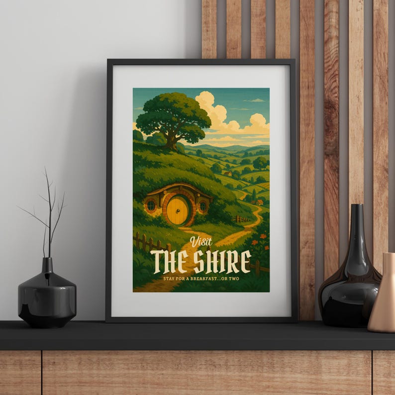 The Shire Poster | Lord of the Rings Travel Art, Dorm Room Poster - Etsy