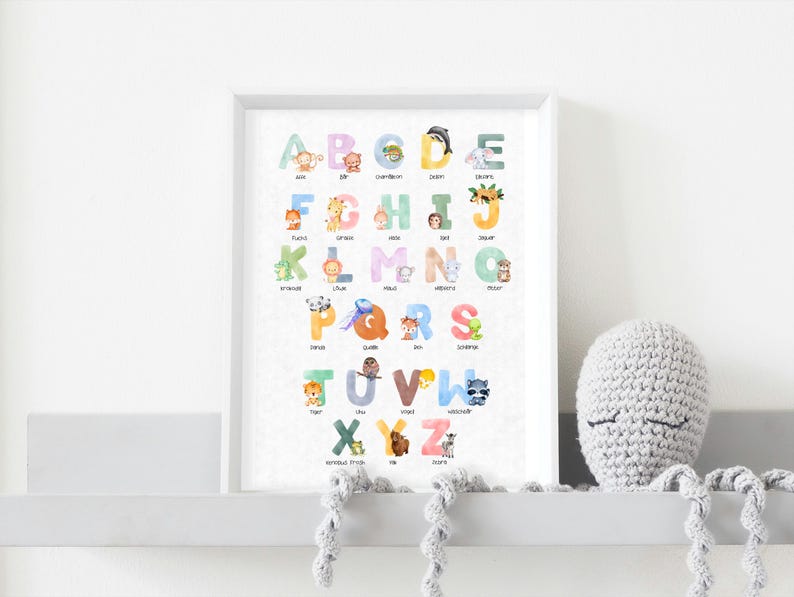 ABC Alphabet Learning Poster | Animal Poster | Nursery Poster | School ...