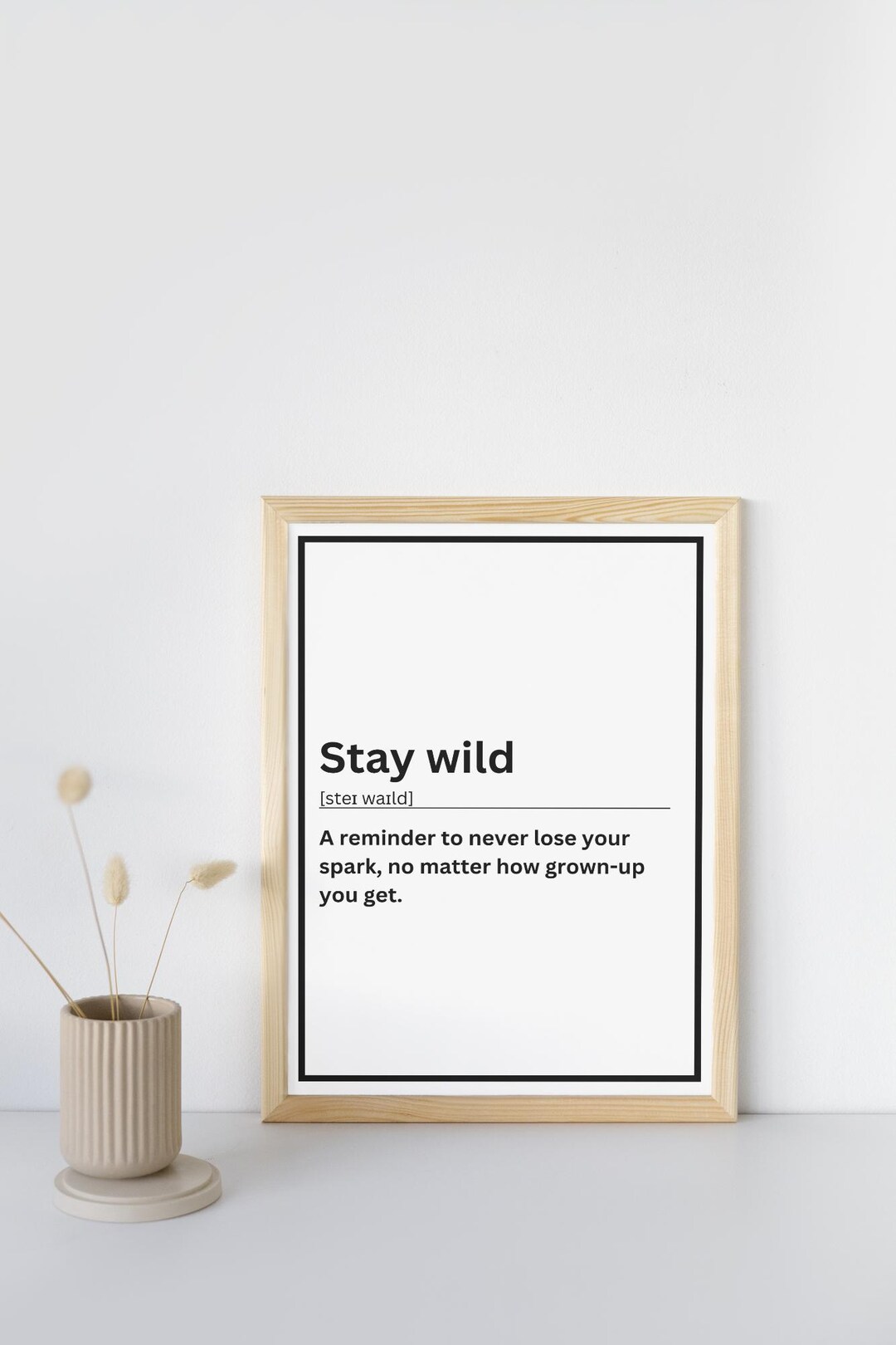 Stay Wild Definition Poster A4 PDF Digital Download | Gift for Friends ...