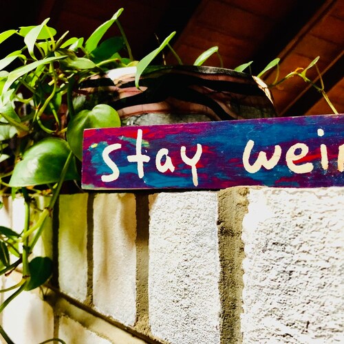 Stay Weird Sign Wooden Sign Home Decor Shelf Sitter - Etsy