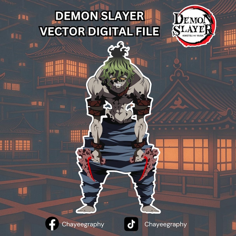 Gyutaro - Demon Slayer Hand Drawn Vector by Chayeegraphy - Etsy