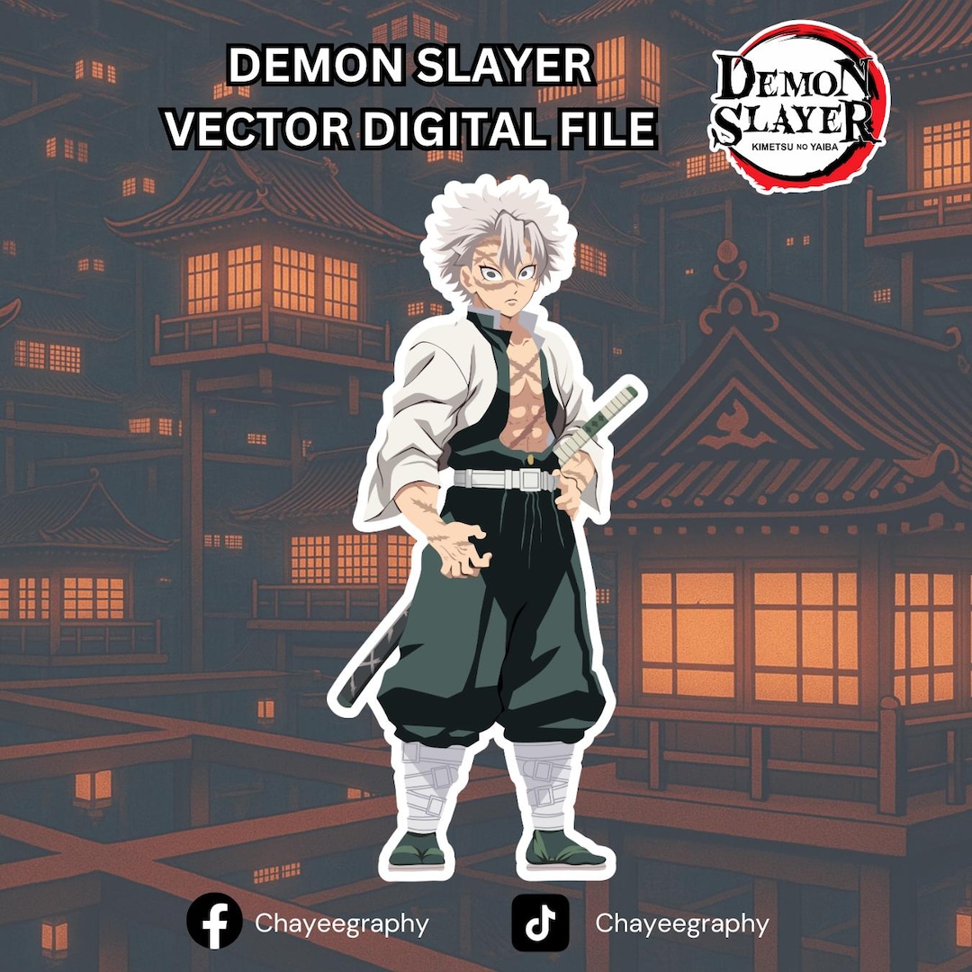 Sanemi Shinazugawa - Demon Slayer Hand Drawn Vector by Chayeegraphy - Etsy