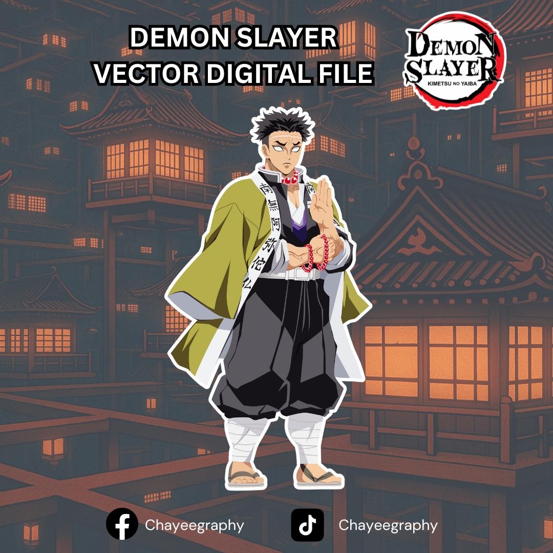 Gyomei Himejima - Demon Slayer Hand Drawn Vector by Chayeegraphy - Etsy