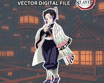 Shinobu Kochō - Dämonentöter - Handgezeichnet Vektorgrafik von Chayeegraphy