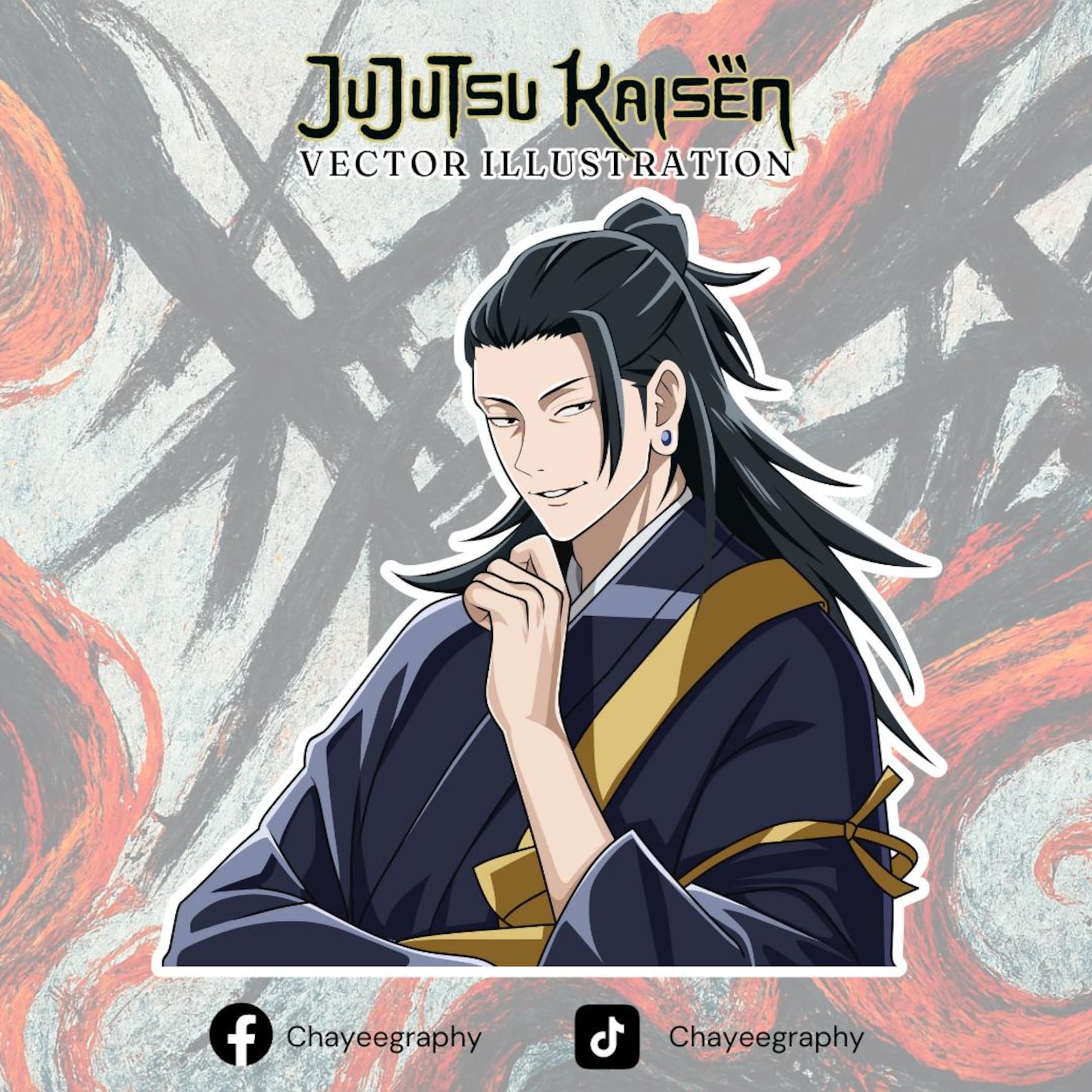 Geto Vector Suguru Geto-inspired Hand Drawn Vector PNG | Jujutsu Kaisen Anime Fan ...