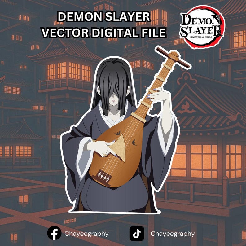 Nakime - Demon Slayer Hand Drawn Vector by Chayeegraphy - Etsy