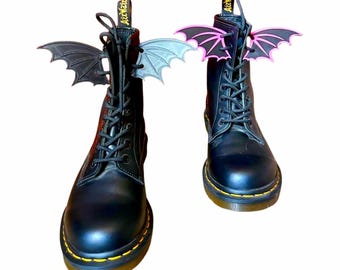 Goth Bat Wings for Boots: Lace Up Cosplay Costume Shoe Accessory