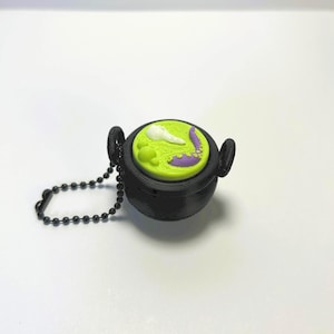 Cauldron Clicker Keychain | Goth Witch Potion Purse Charm |  Halloween Sensory Stress Relief Accessory