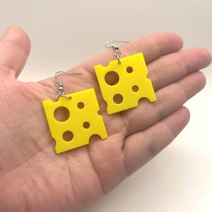 Swiss Cheese Dangle Earrings: Fun Novelty Food Jewelry