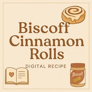 Digital Biscoff Cinnamon Roll Recipe – Cream Cheese Frosting + Cookie Butter