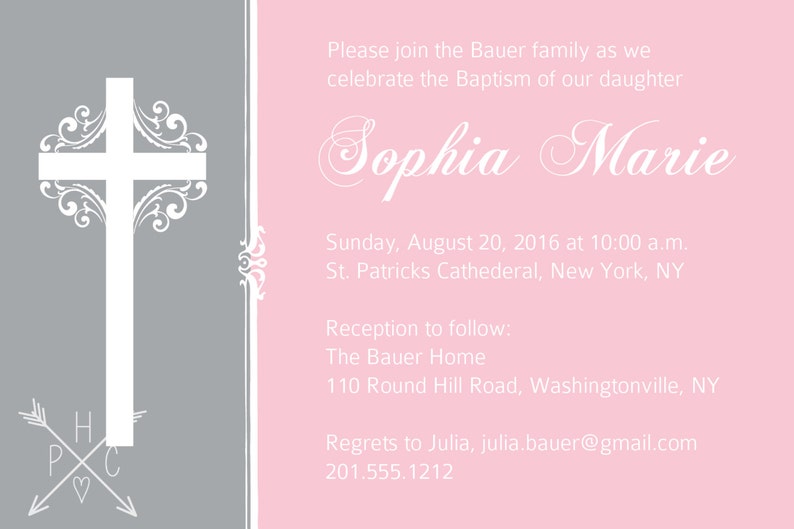 ELEGANT BAPTISM Custom Baptism Invitation / Christening Etsy