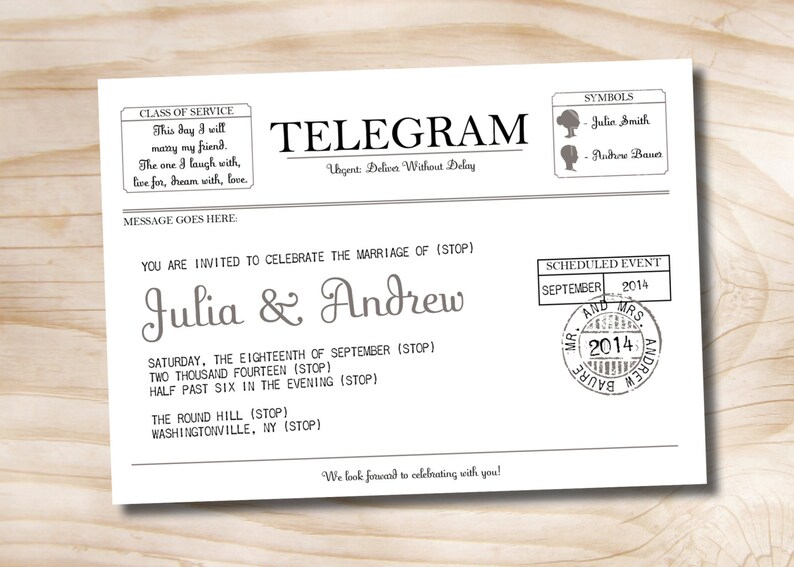 VINTAGE CAMEO TELEGRAM Telegraph Western Union Wedding Etsy